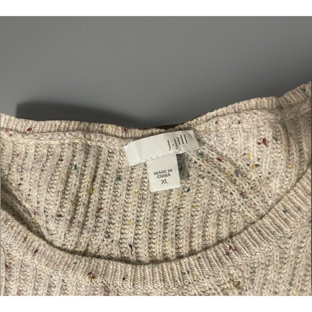 J. Jill Woman's Cream Cotton Blend Ribbed Cabel Knit Pullover Sweater‎ S… - Picture 4 of 7